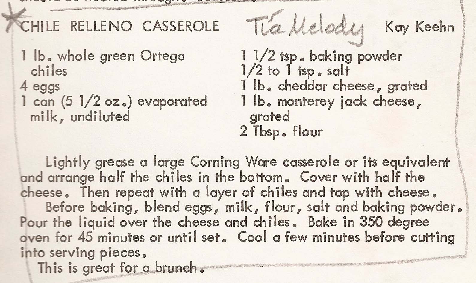 What is an easy recipe for chile relleno?